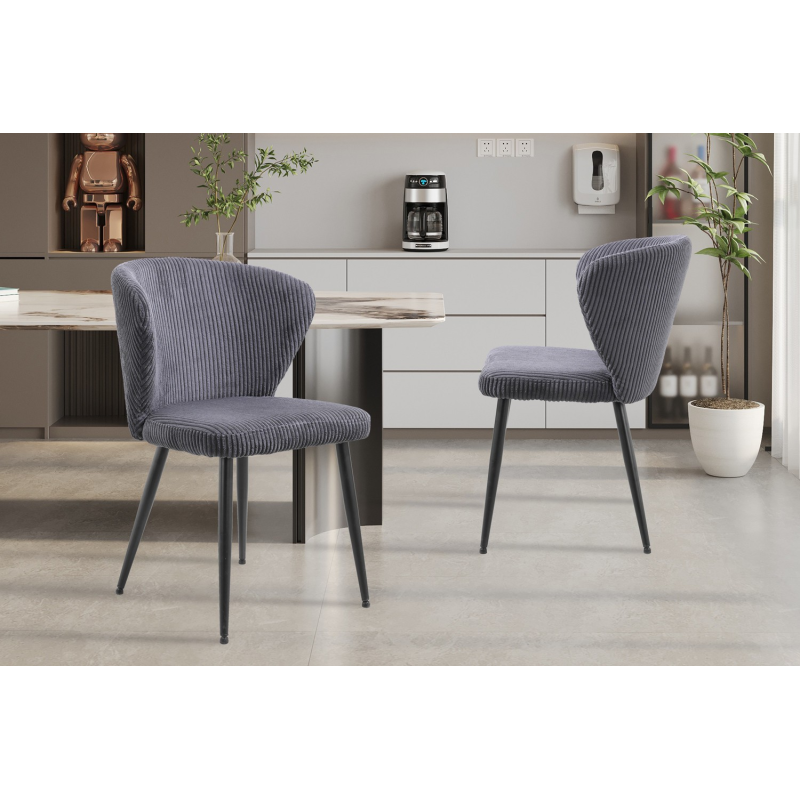 Chaise Tornado Corduroy Fabb Hyper 16 Gris - Mobilier Moderne et Confortable