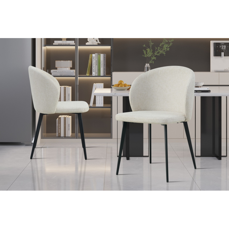 Chaise 'Toledo' Tissu Beige - Élégance et Confort pour Votre Intérieur