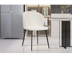 Chaise Toledo bouclé blanc - Élégance et confort