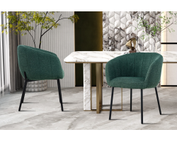 Chaise 'Sevilla' en tissu vert - Élégance et confort moderne