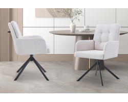 Chaise 'Granada' Pivotant à 0 - Tissu Davis Bliss 75-02 Écru