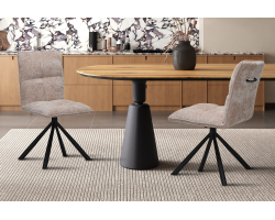 Chaise 'Jack' pivotant en tissu sable - Mobilier élégant