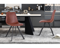 Chaise 'Emma' PU Brun Foncé - Élégance et Confort | Meubles