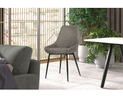 Chaise Mirano en microfibre gris - Confort et élégance