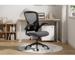 Chaise de bureau Marcos en mesh noir et gris | Meubles