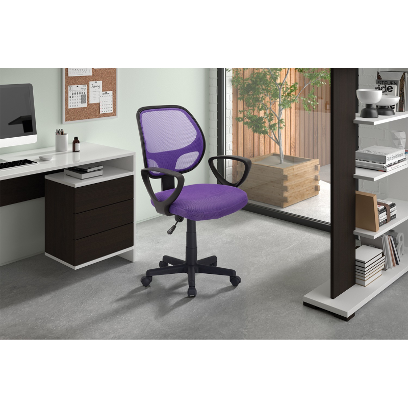 Chaise de bureau 'Hippa' Mesh mauve - Confort et Design Moderne