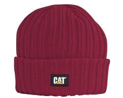 Bonnet tricoté noir avec logo CAT - Style et confort au travail