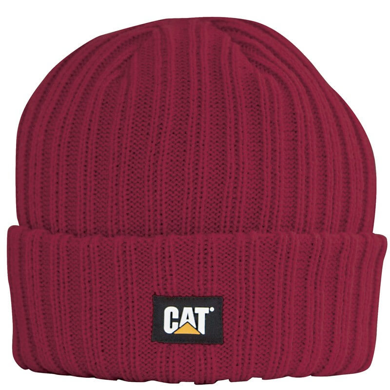 Bonnet tricoté noir avec logo CAT - Style et confort au travail