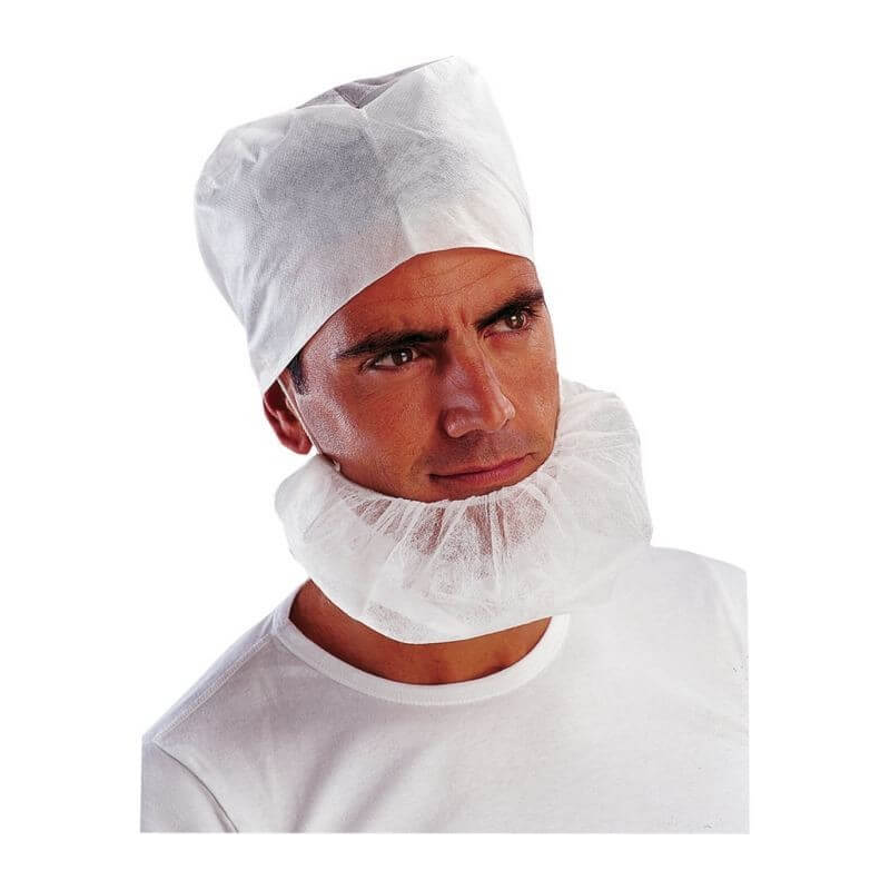 Lot de 2 x 100 protège barbe menton blanc PO115 Deltaplus - EPI haut de gamme