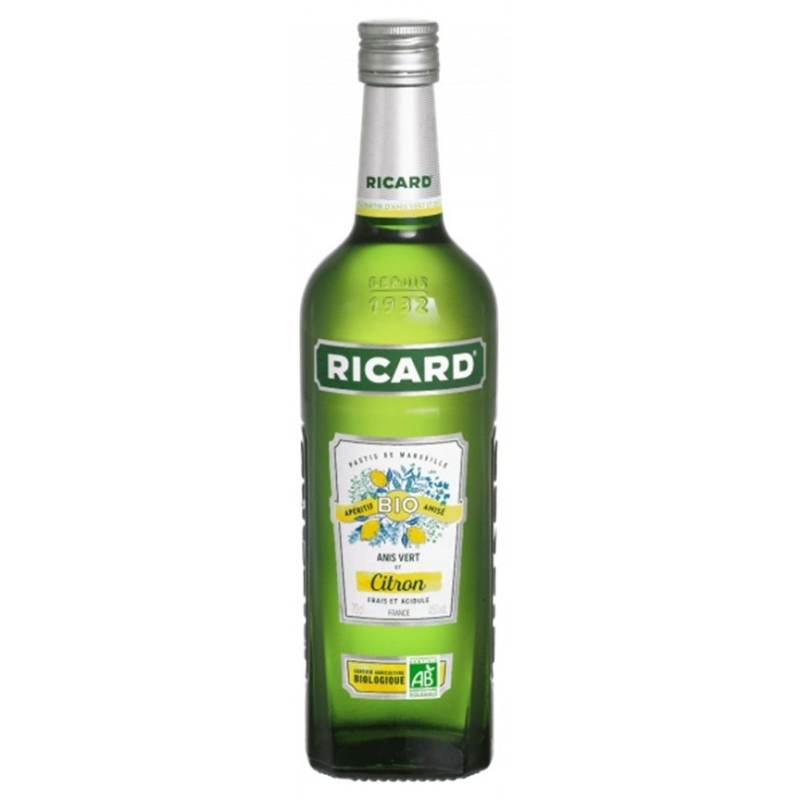 RICARD fruité bio citron 70 cl 45° - Découvrez l'authenticité de cette boisson