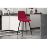 Chaise de comptoir Boy en velours bordeaux - Élégance et confort