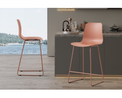 Chaise de comptoir 'Marie' PP Terracotta - Élégance et Durabilité