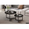 Table basse 'Ravenna' set de 2 - Pierre aspect marbre noir