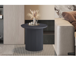 Table basse 'Lagos' ronde en décor brun foncé - Élégance et fonctionnalité