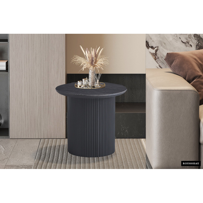 Table basse 'Lagos' ronde en décor brun foncé - Élégance et fonctionnalité