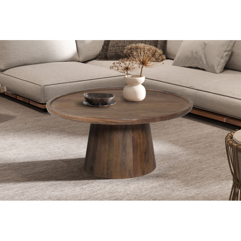 Table basse Jules en bois de manguier massif - 80x36 cm