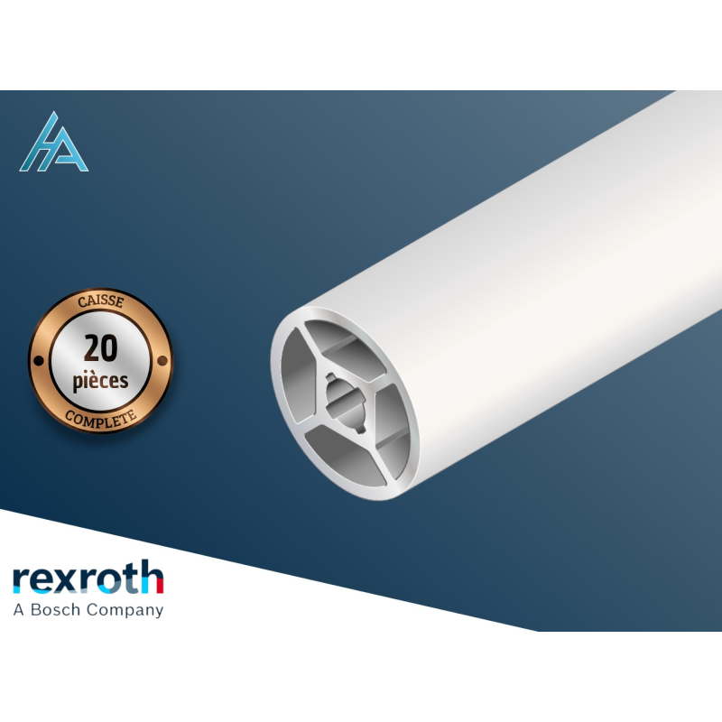 Caisse de 20 profilés aluminium ronds D28 - Bosch Rexroth