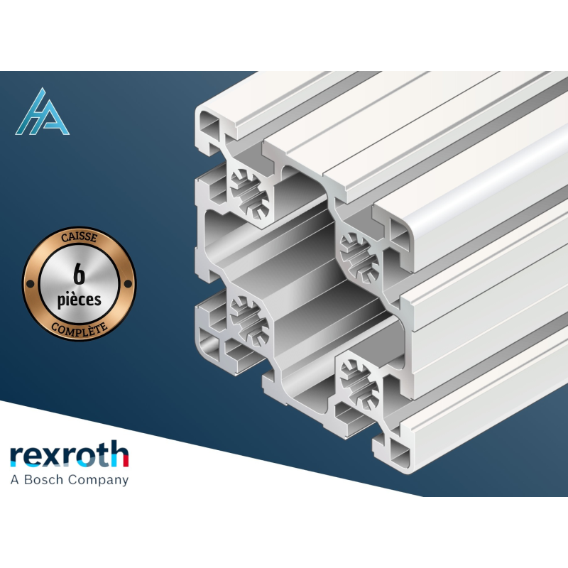 Caisse de 6 profilés aluminium d'étayage 90x90L - Bosch Rexroth