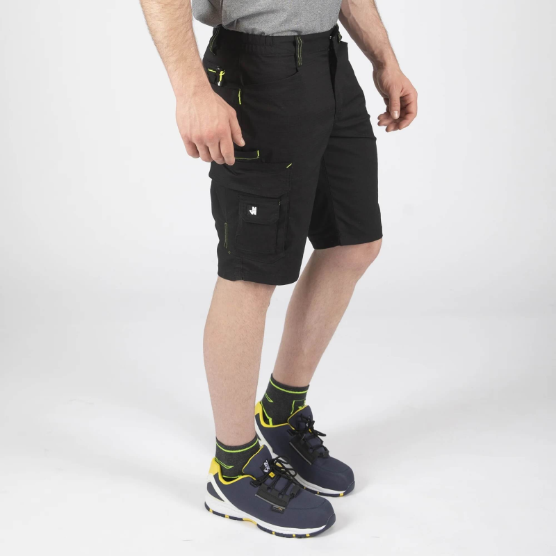 Bermuda de travail ripstop Jack noir Nine Worths | Vêtements professionnels