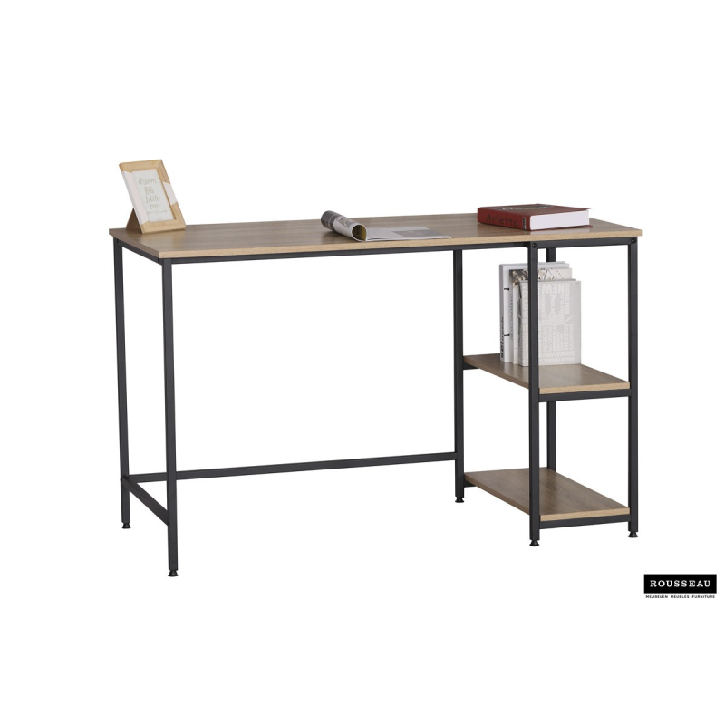Bureau 'Rustico' en bois MDF et métal noir - Meubles modernes