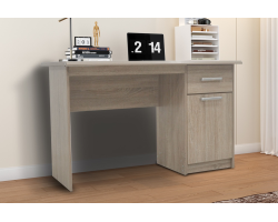 Bureau 'Milou' 1 tiroir 1 porte Sonoma - Meubles modernes