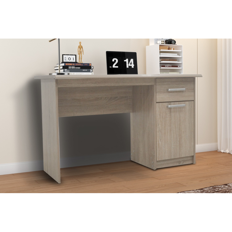 Bureau 'Milou' 1 tiroir 1 porte Sonoma - Meubles modernes