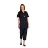 Tunique de travail femme Delphy noir manches courtes | Vêtements professionnels