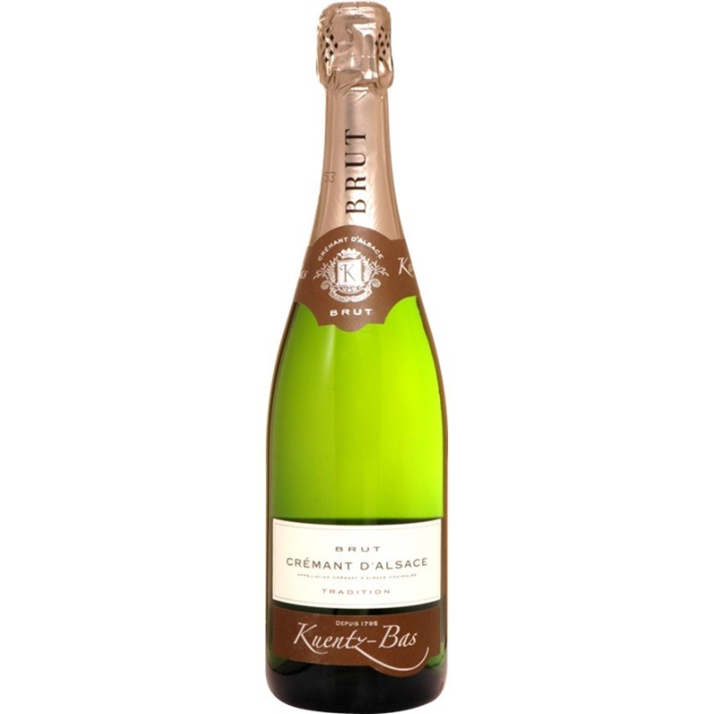 Crémant Kuentz Bas Tradition Brut Alsace AOC 75cl - Vin Blanc Effervescent