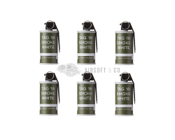 Pack de 6 grenades à main Smoke White TAG-18 | Équipement Sportif