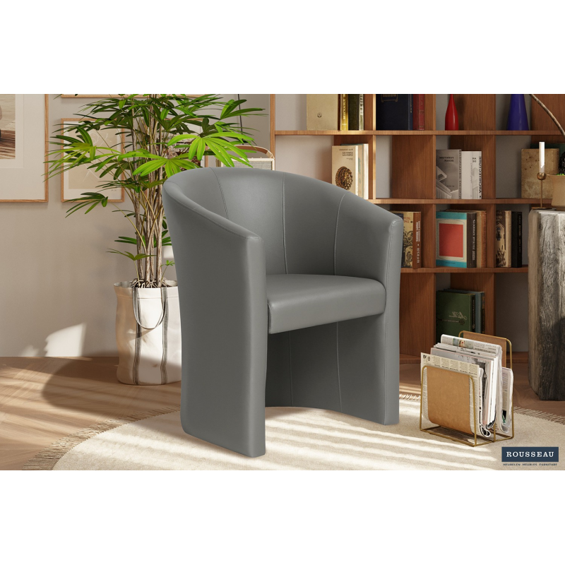 Fauteuil Charlie PU Taupe - Élégance et confort au meilleur prix