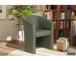 Fauteuil Vintage PU Vert Charlie - Homelands Nancy
