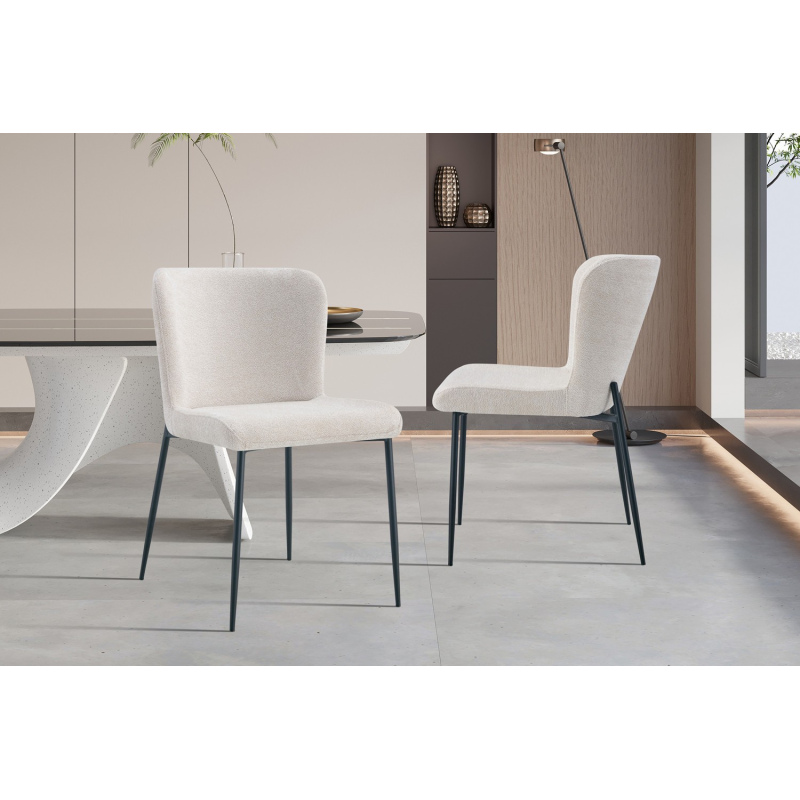 Chaise 'Lisa' en tissu Fabb Raven 24 beige - Élégance et confort
