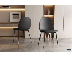 Chaise 'Jasmin' Assise PU Coussin Noir - Élégance et Confort