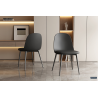 Chaise 'Jasmin' Assise PU Coussin Noir - Élégance et Confort