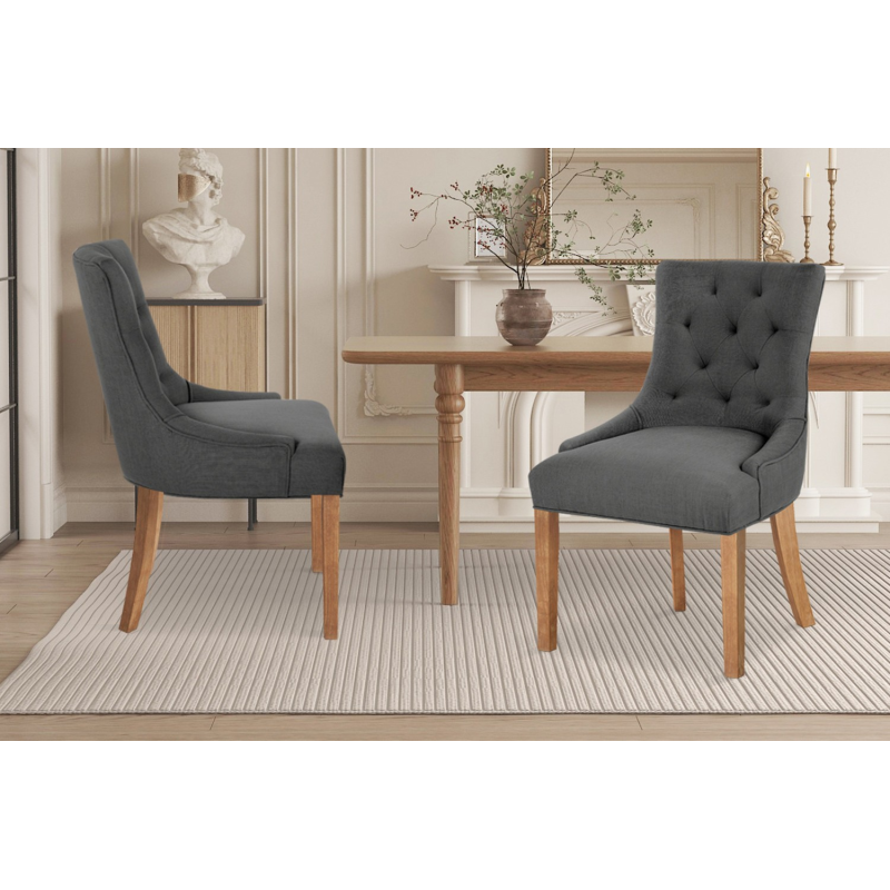 Chaise Fancy tissu antracite - Élégance et confort