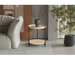 Table basse Dalina en chêne vieilli - Élégance et fonctionnalité