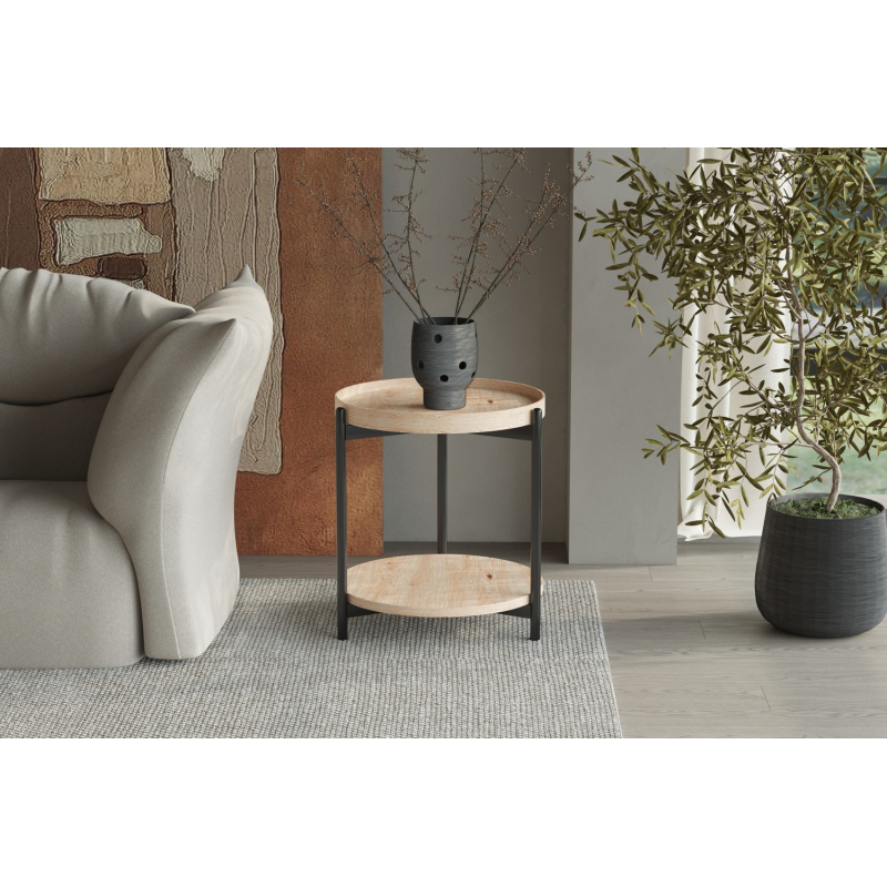 Table basse Dalina en chêne vieilli - Élégance et fonctionnalité