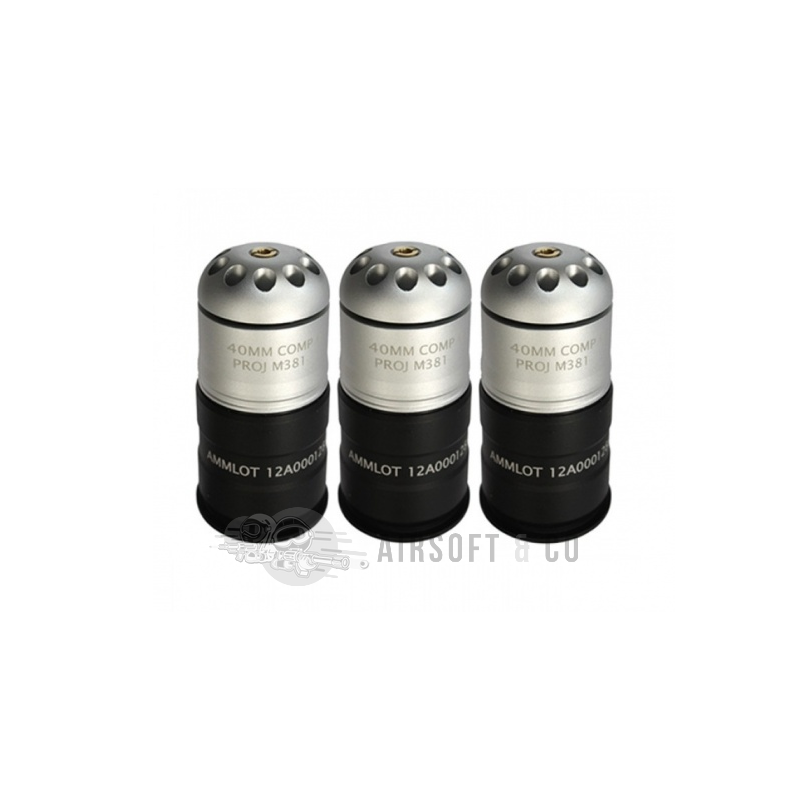 S&T grenade gaz 40 mm 70 billes (lot de 3) - Équipement Sportif