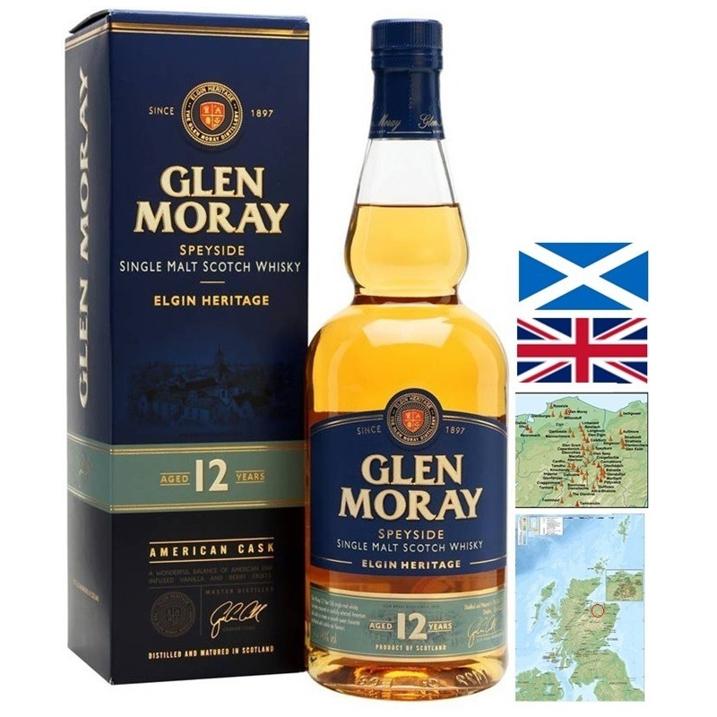 Glen Moray 12 ans Peated Single Malt Speyside - Whisky Écossais