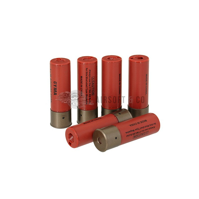 CYMA pack de 6 cartouches pour Shotgun (Red) - Équipement Sportif