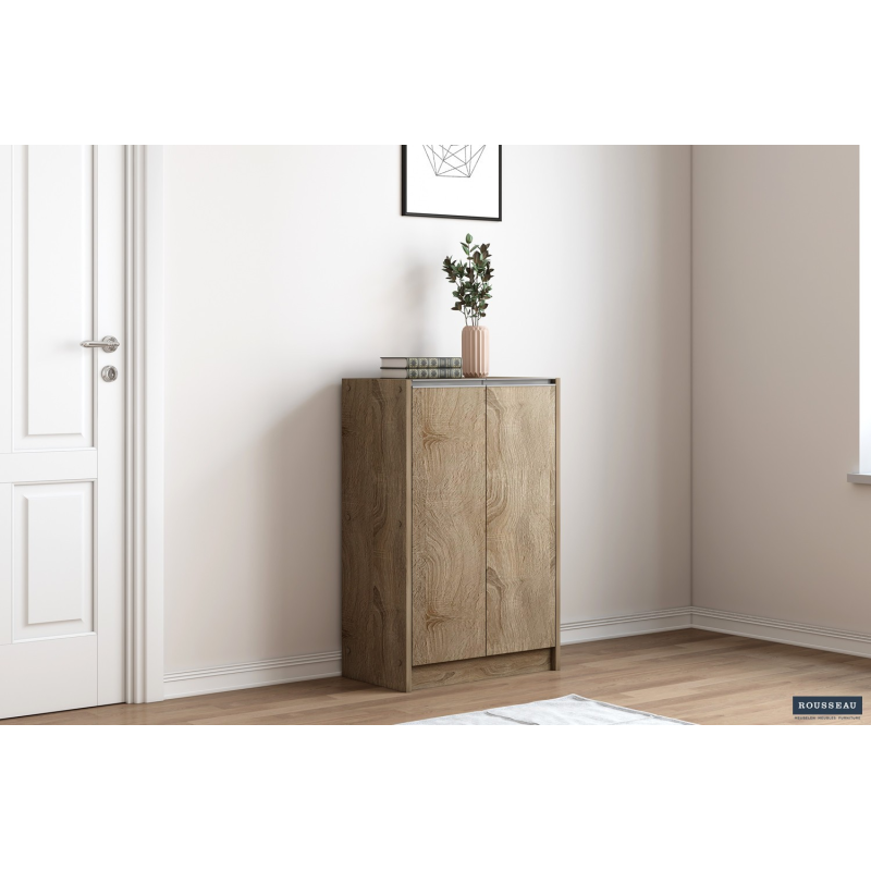 Rangement chaus. 'Lilly' 2 portes Sonoma - Design élégant et pratique