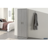 Armoire de rangement 'Ray' 2 portes et 4 étagères en chêne gris
