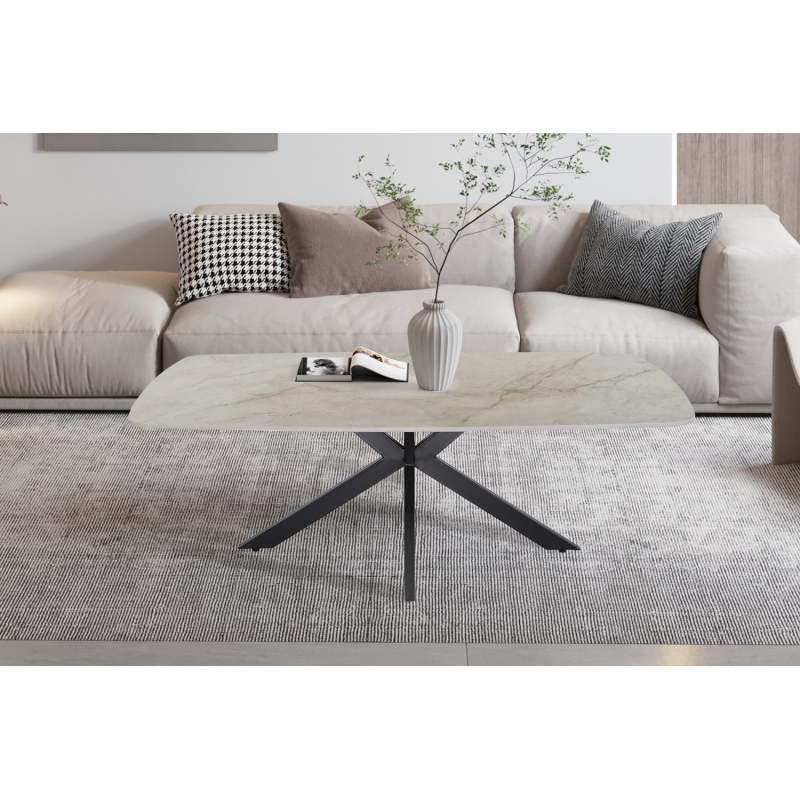 Table basse Apollo 130 cm Ovale Pierre Brillant - Mobilier Design