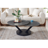 Table basse Nara ronde rotative en pierre gris clair | Meubles design