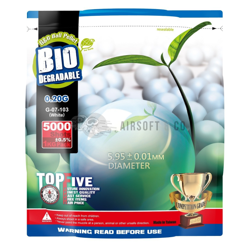G&G billes 0,20 g Bio - Précision et écologie pour l'airsoft