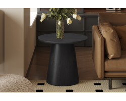 Table d'appoint 'Miklos' 60 cm Ronde Décor Brun Foncé - Meubles