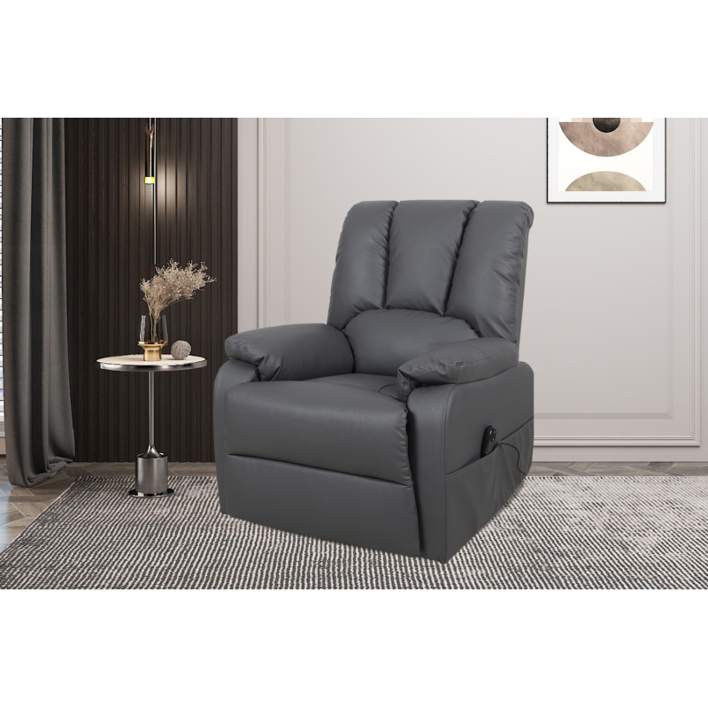 Fauteuil releveur électrique 'Osaka' en PU gris - Confort et élégance