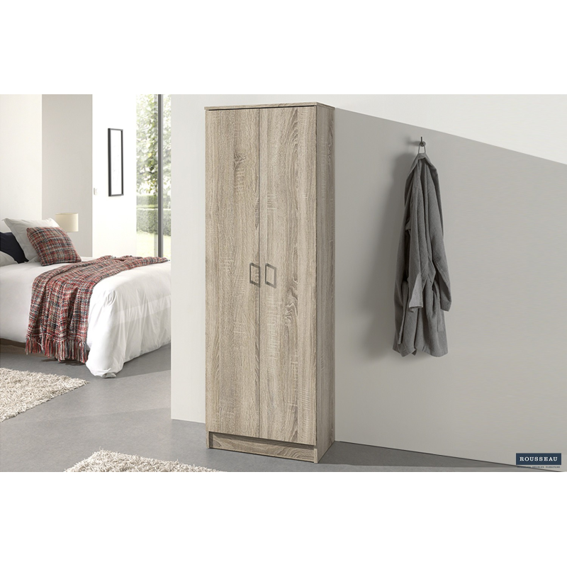 Armoire de rangement Ray 2 portes et 4 étagères Sonoma - Meuble élégant