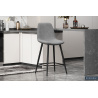Chaise de comptoir Boy Velours Gris - Élégance et confort