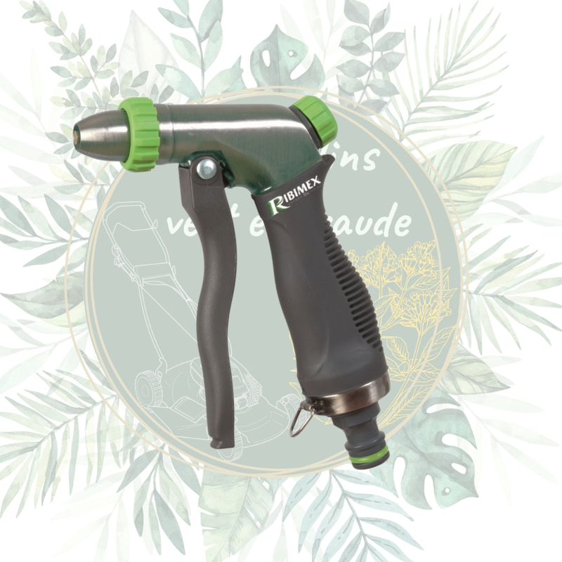 Pistolet d'arrosage à jet réglable en métal - Jardin pratique et efficace